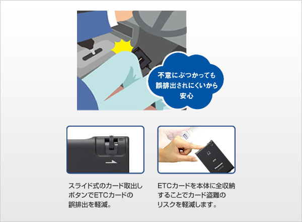 不意にぶつかっても誤排出されにくいから安心