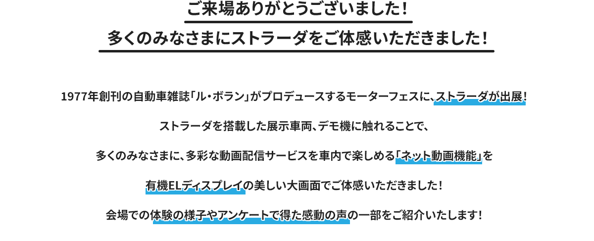 ストラーダブースで多くの方に最新ストラーダを体感いただきました！