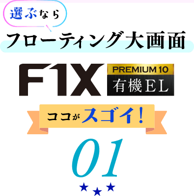 フローティング大画面F1XPREMIUM10 有機EL ここがスゴイ！01