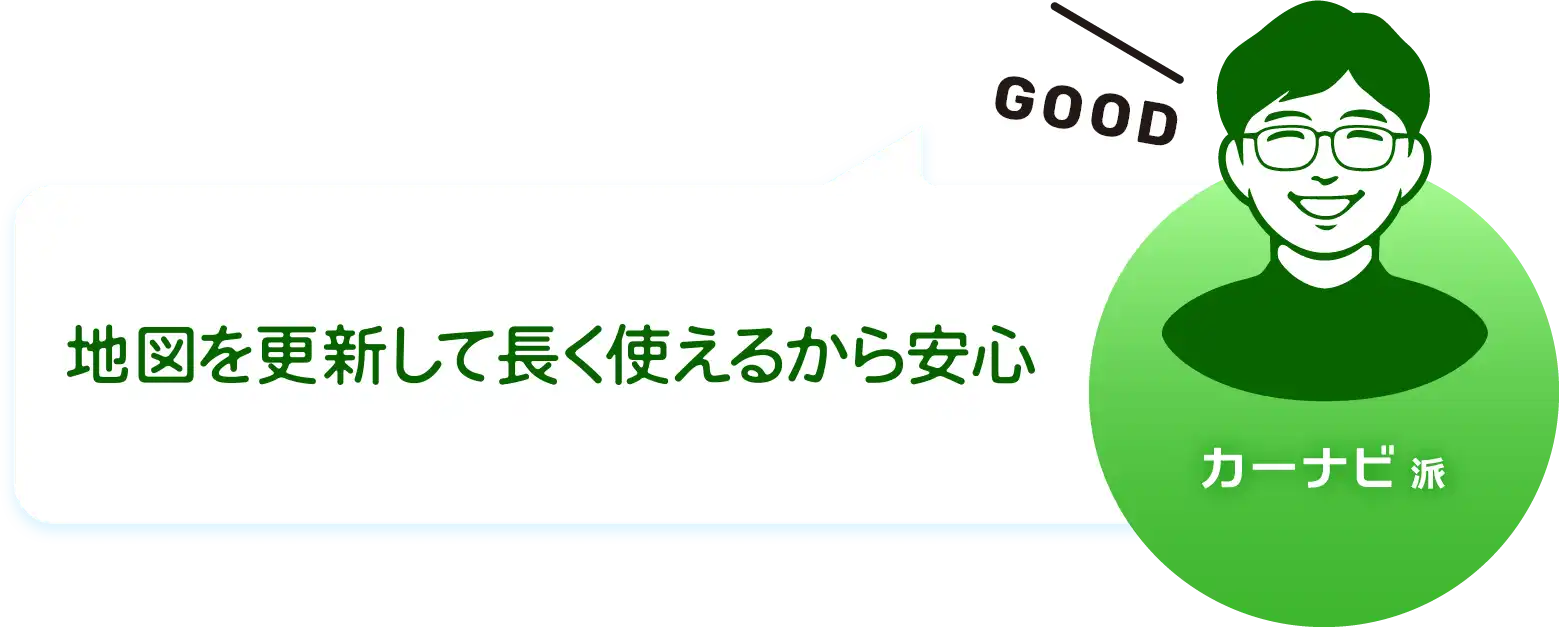 カーナビ派　地図を更新して長く使えるから安心