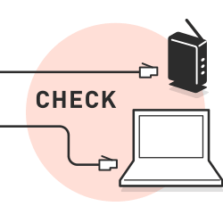 有線LAN接続のイーサネットケーブル
