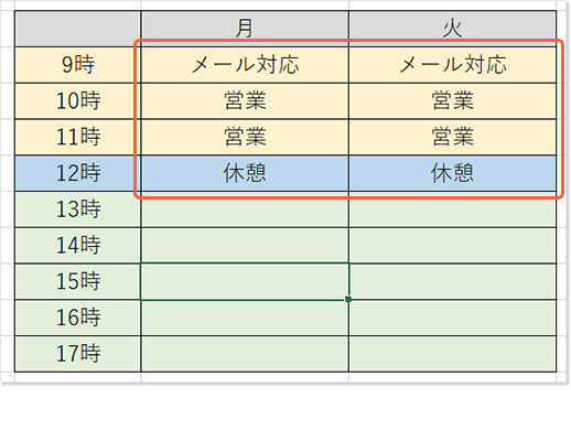 データ形式を選んでコピー&ペースト