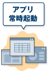 アプリ常時起動